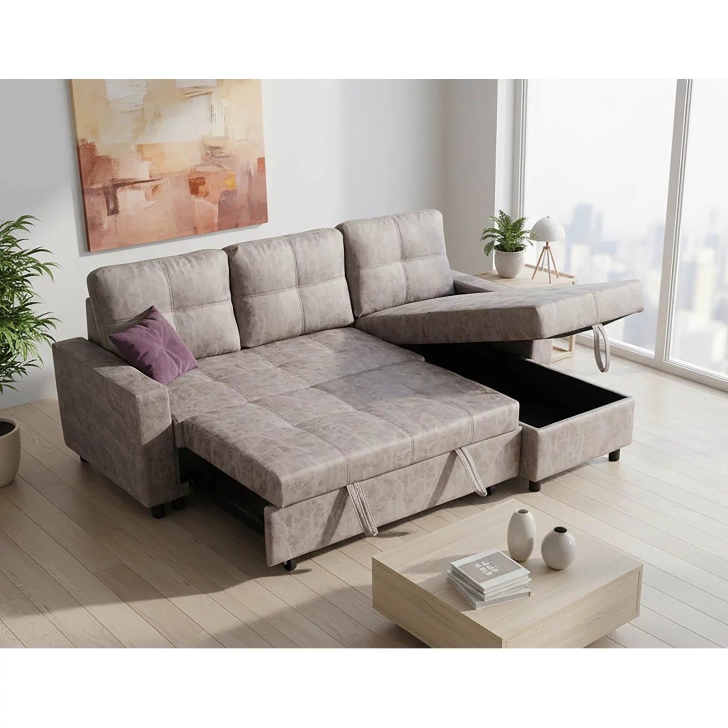 Sofá chaise longue cama RÜMA 222 cm.