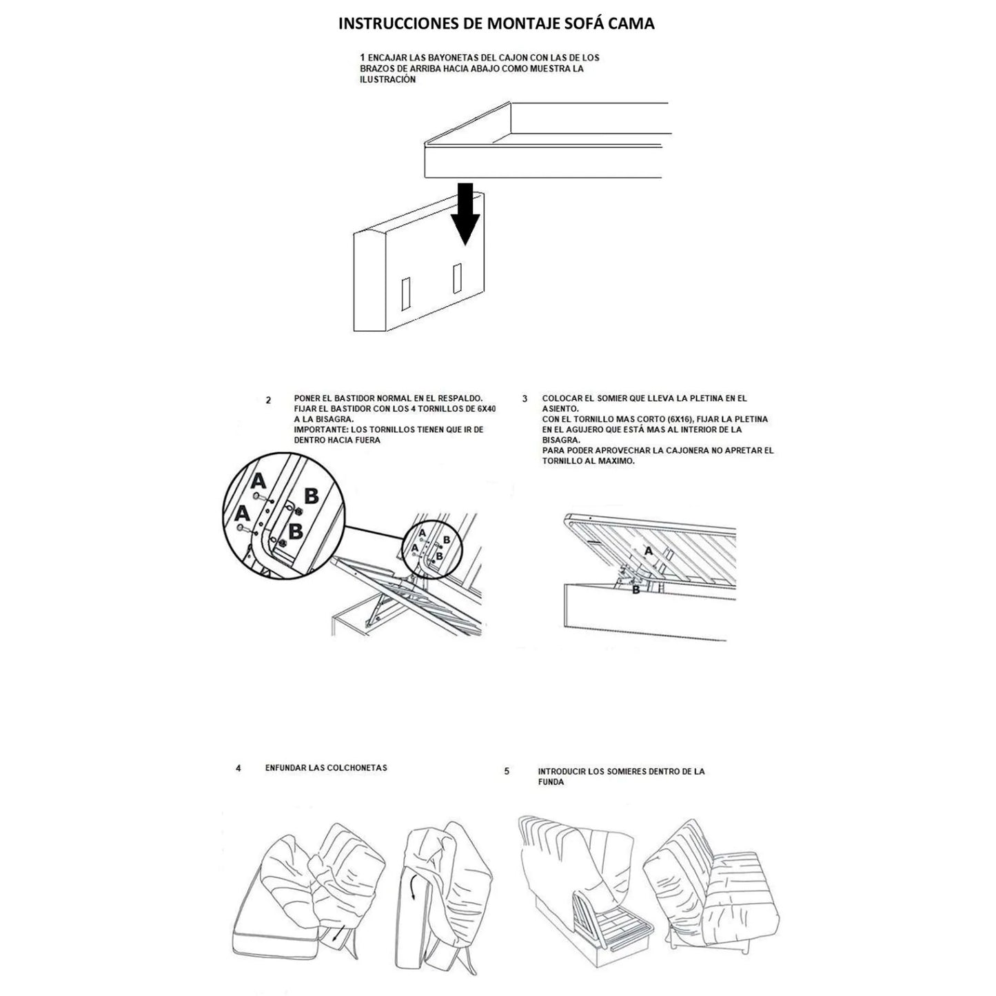 Sofá cama Manuela 225 cm. sistema libro y arcón abatible