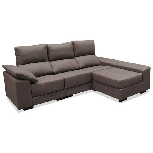 Sofá chaise longue Amelia choco multipufs 260 cm