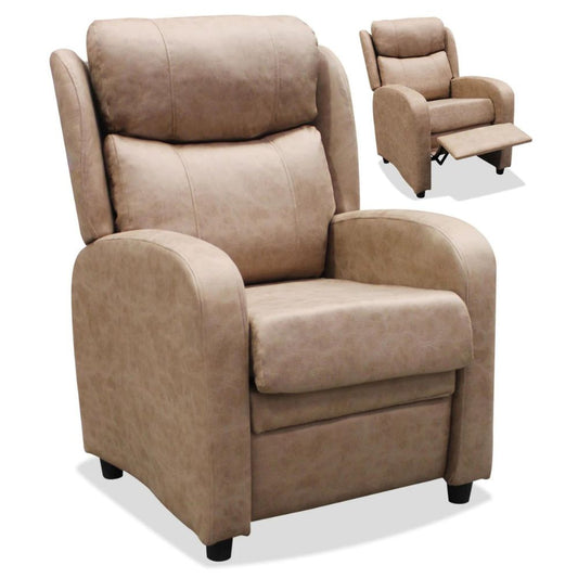 Sillón Relax Luna con reposapiés color marrón piedra