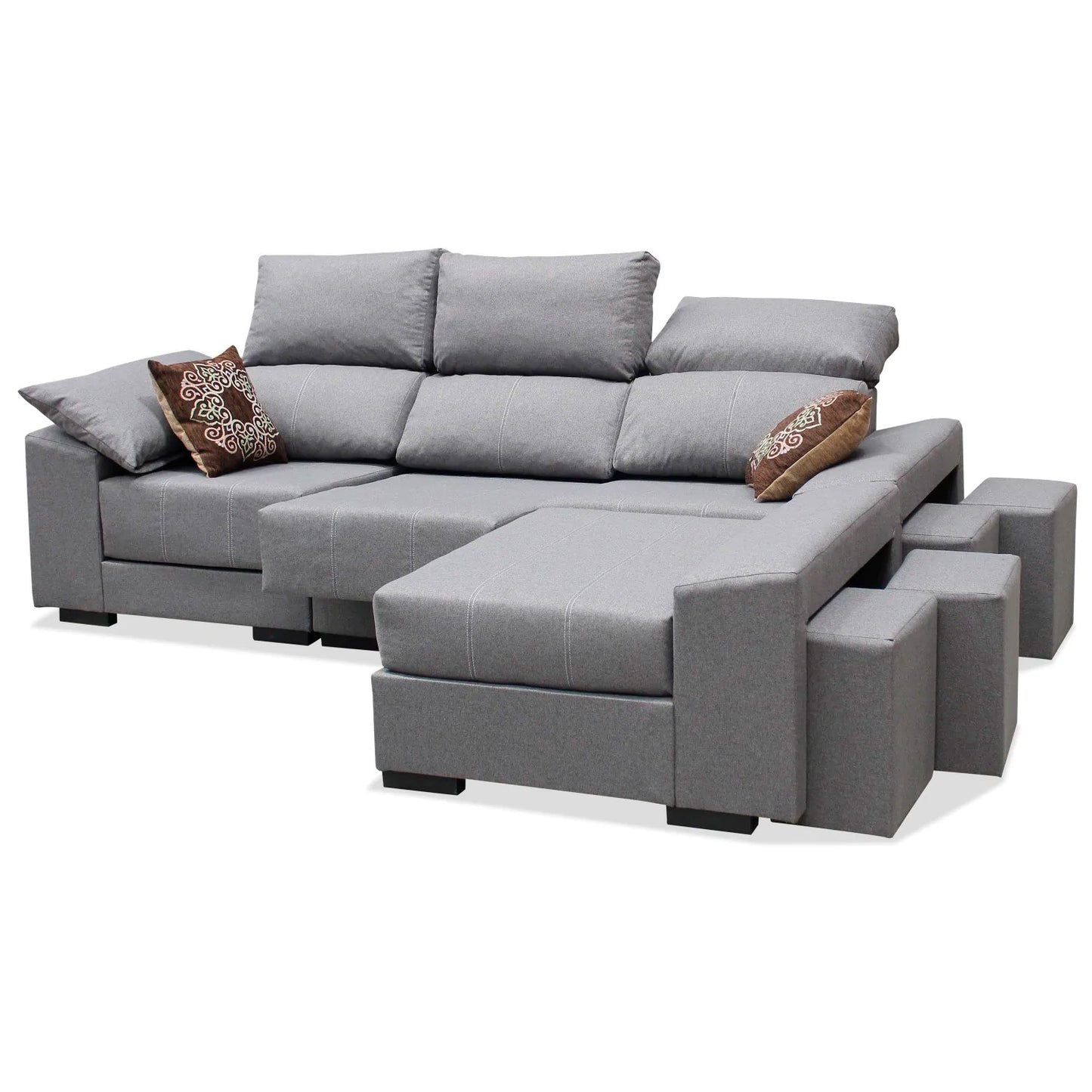 Sofá chaise longue Amelia multipufs 260 cm