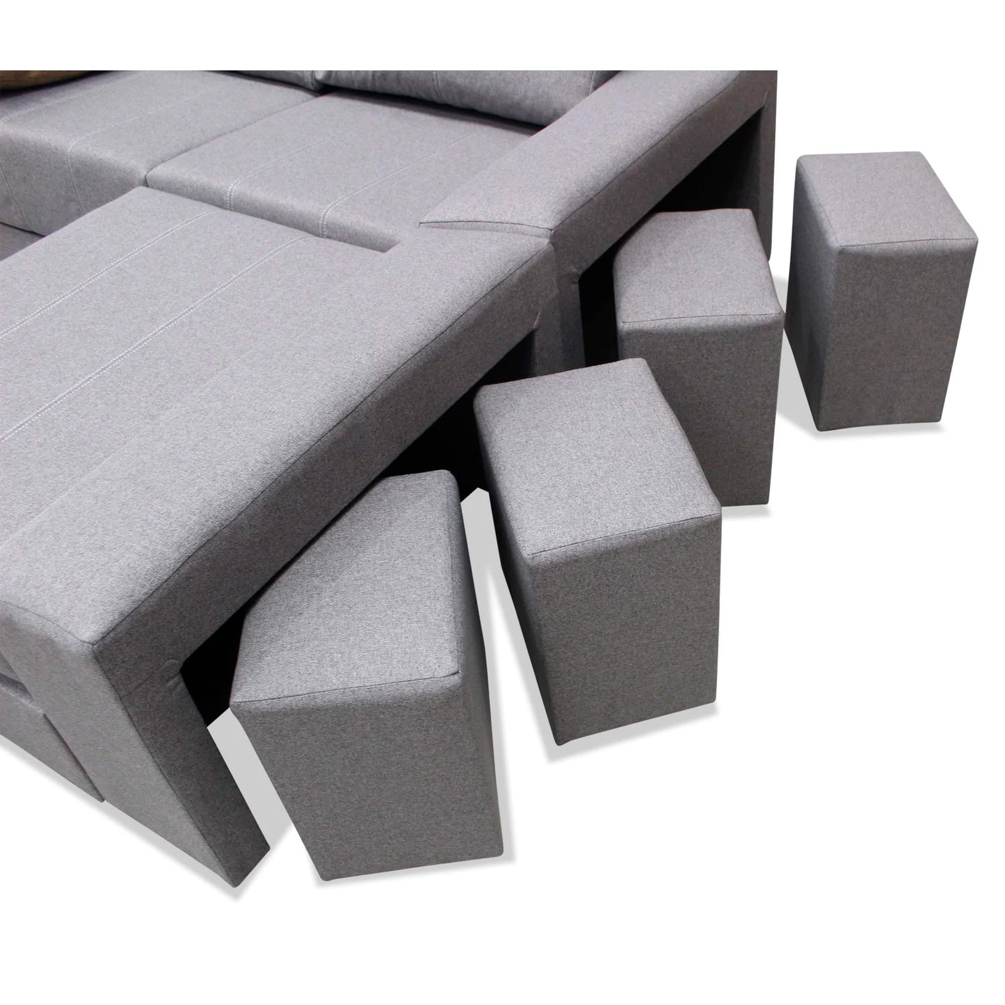 Sofá chaise longue Amelia multipufs 260 cm