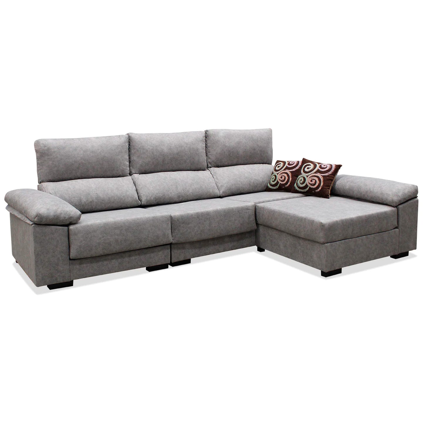 Sofá cheslongue Alicia 300 cm. asientos reclinables y extensible