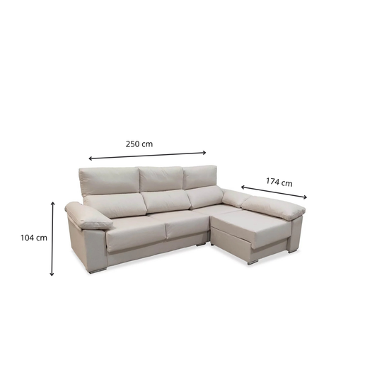 Sofá chaise longue reversible TIKO 250 cm