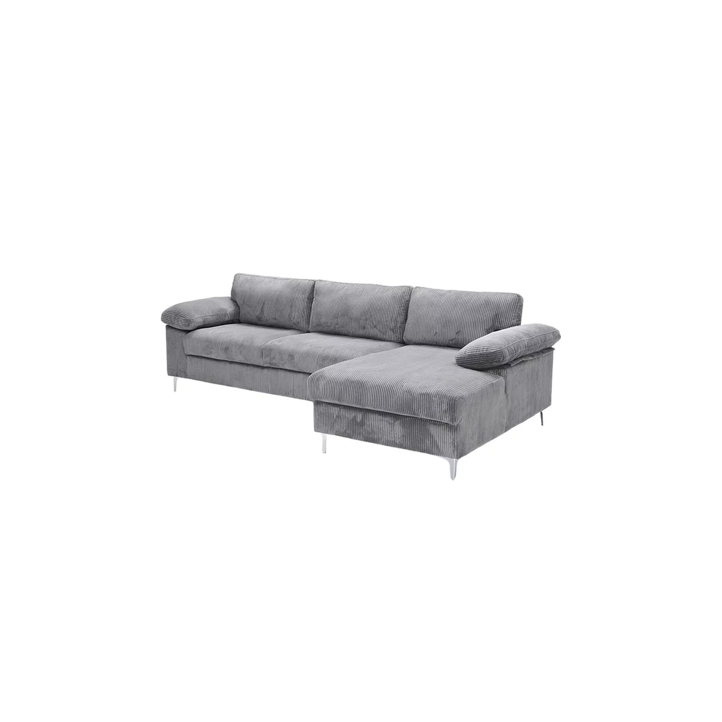 Sofá chaise longue derecha ZÜMI 260 cm gris