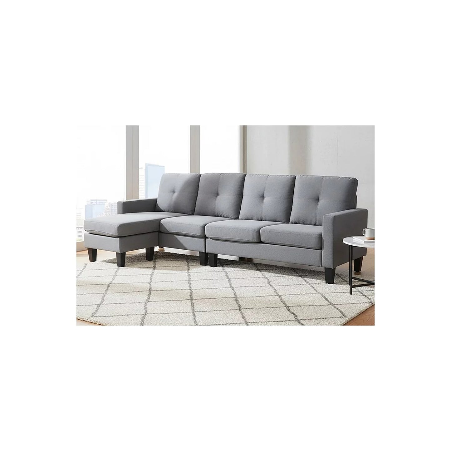 Sofá chaise longue reversible esquinero TIVA 240 cm 4 plazas