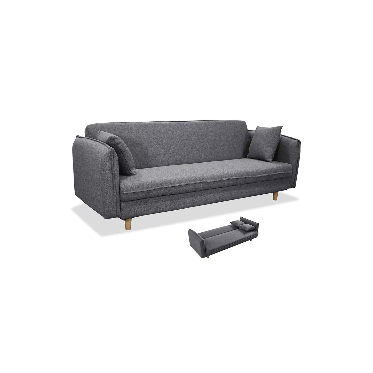 Sofá cama con arcón gran capacidad VANI gris 203 cm