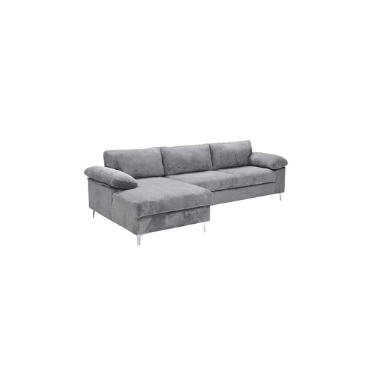 Sofá chaise longue izquierda ZÜMI 260 cm gris