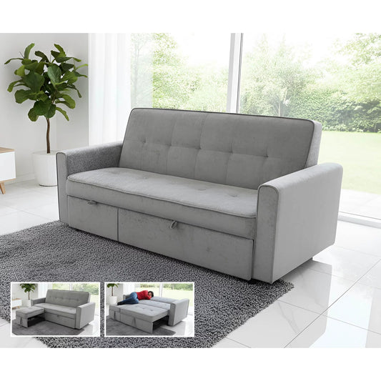 Sofá con cama y chaiselongue extraíbles ELVO 178 cm