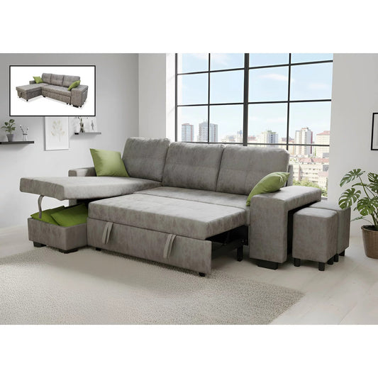 Sofá chaise longue cama NUBI 237 cm.