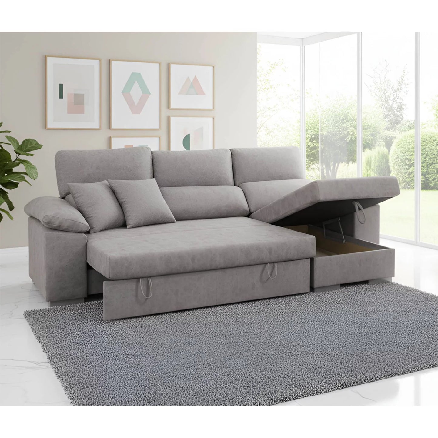 Sofá cama chaiselongue derecha SÖFA 265 cm con arcón abatible
