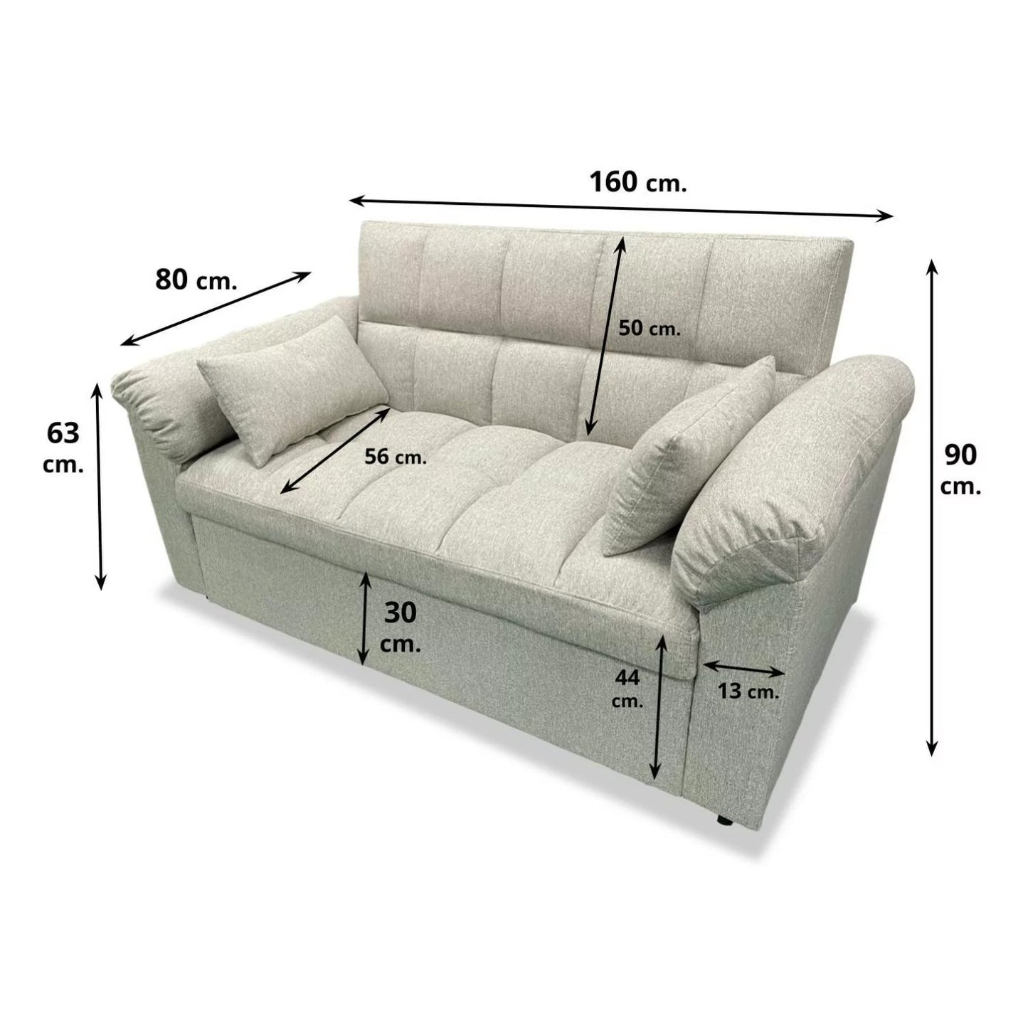 Sofá cama de matrimonio 160 cm TERRA beige