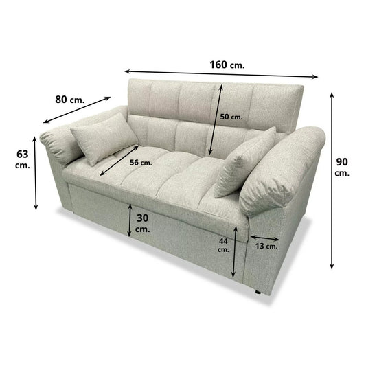 Sofá cama de matrimonio 160 cm TERRA beige