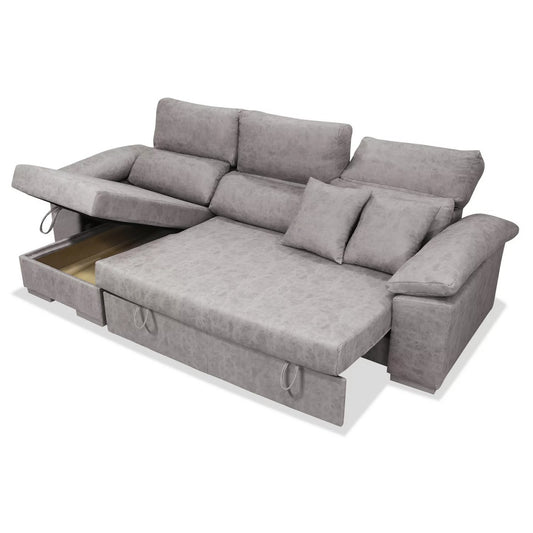Sofá cama chaise longue izquierda SÖFA 265 cm con arcón abatible.