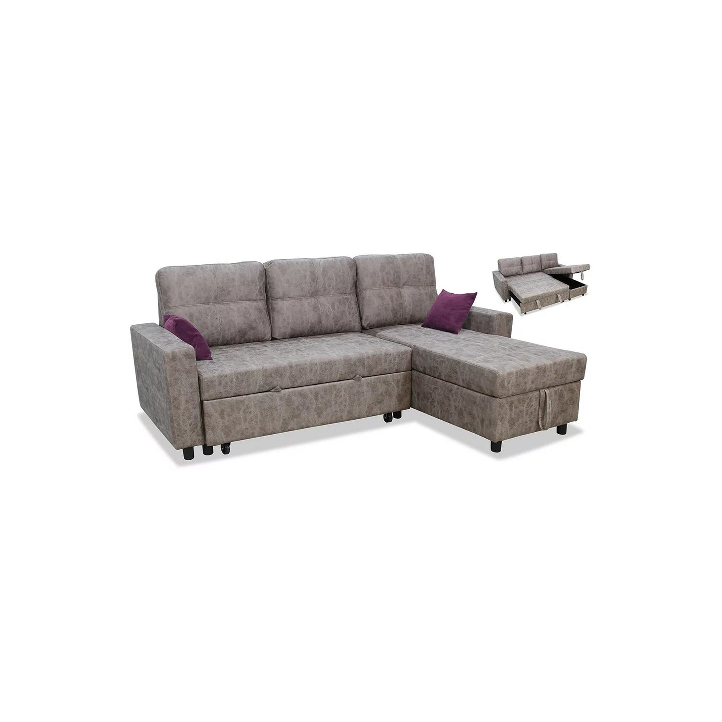 Sofá chaise longue cama RÜMA 222 cm.