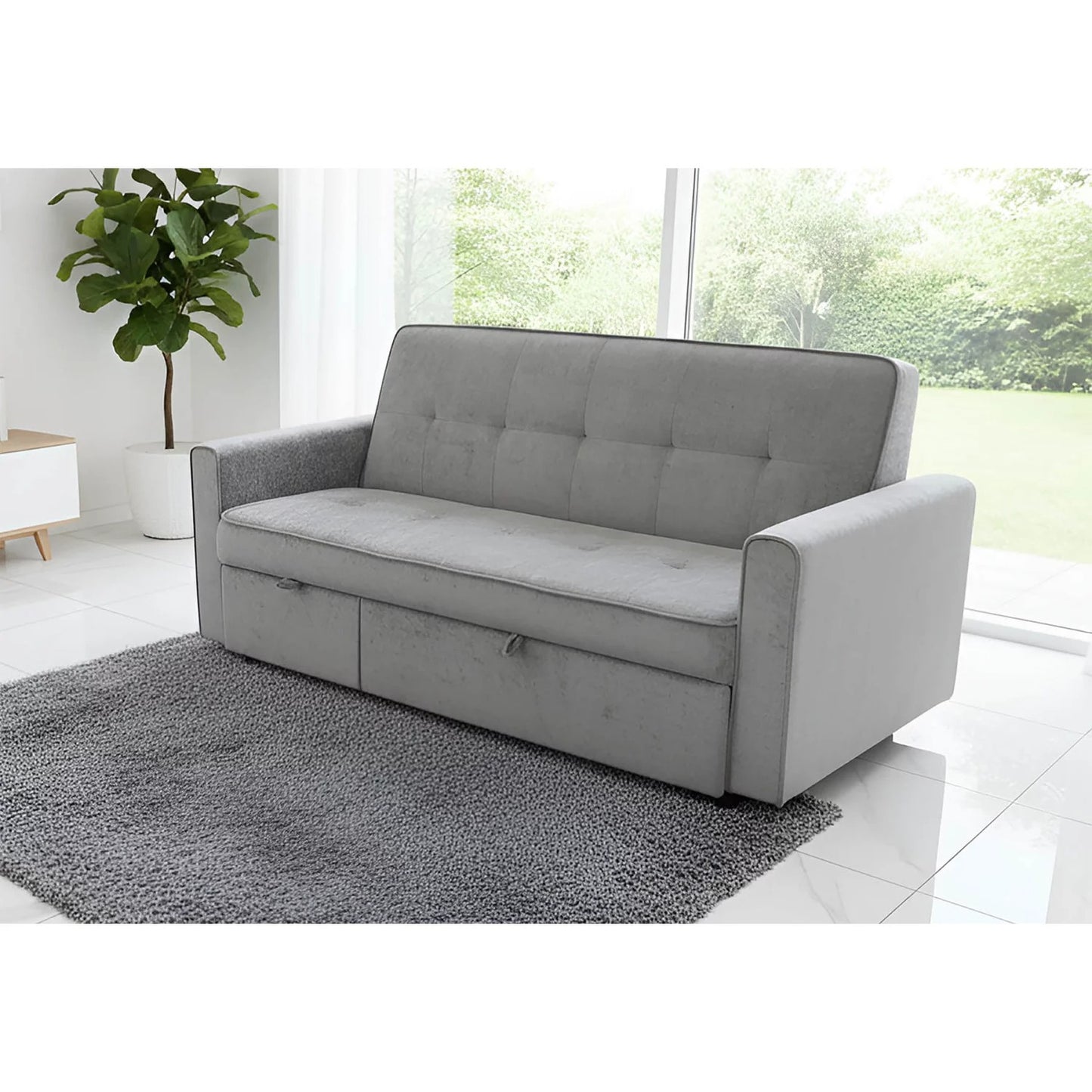 Sofá con cama y chaiselongue extraíbles ELVO 178 cm