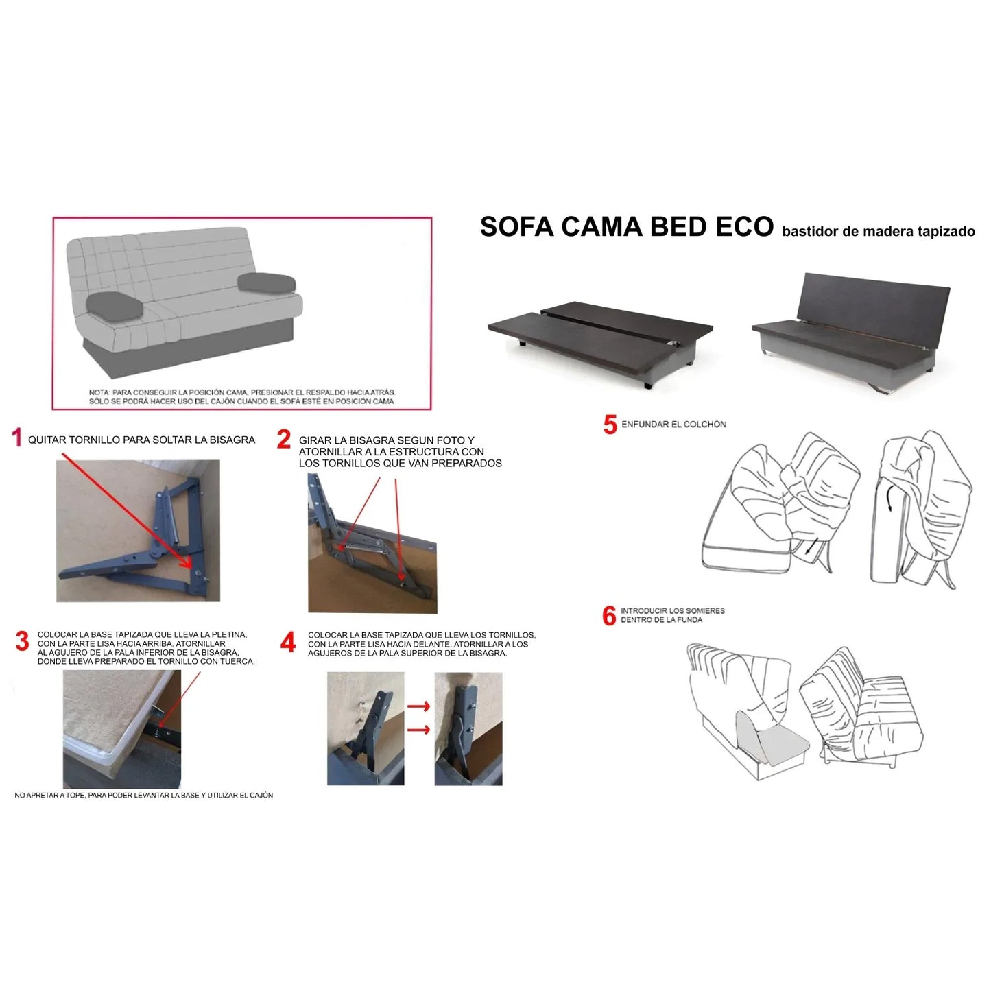 Sofá cama 186 cm. Gold sistema clic-clac cojines incluidos