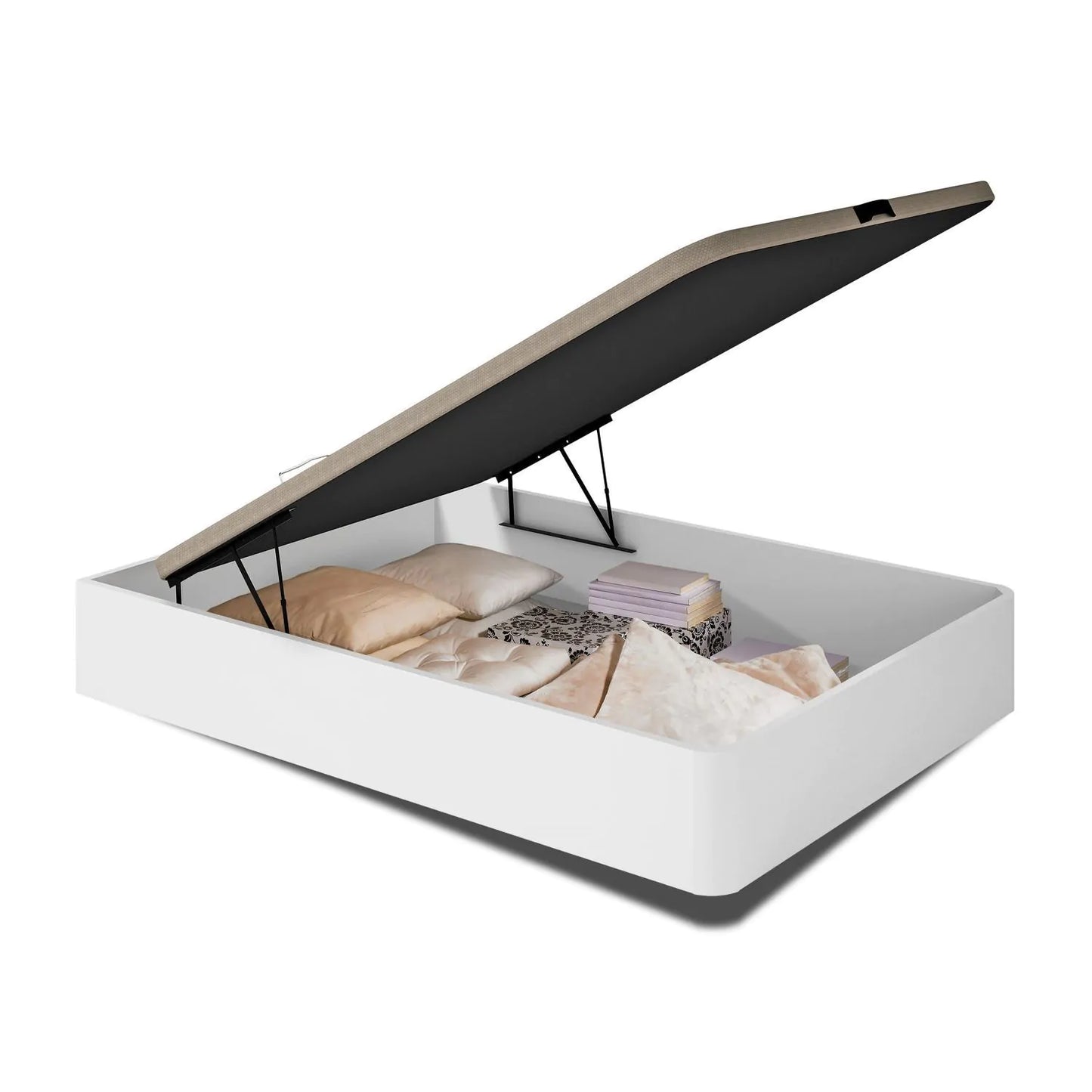 Canapé abatible 22mm. barato tapa tapizada 150x190 cm. blanco