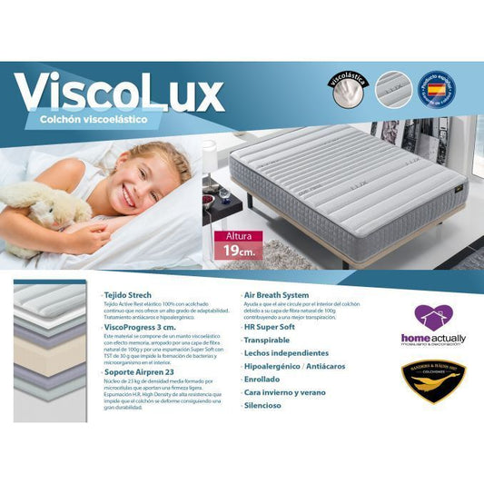 Colchón viscoelástico ViscoLux 90x190 Altura 19 cm.