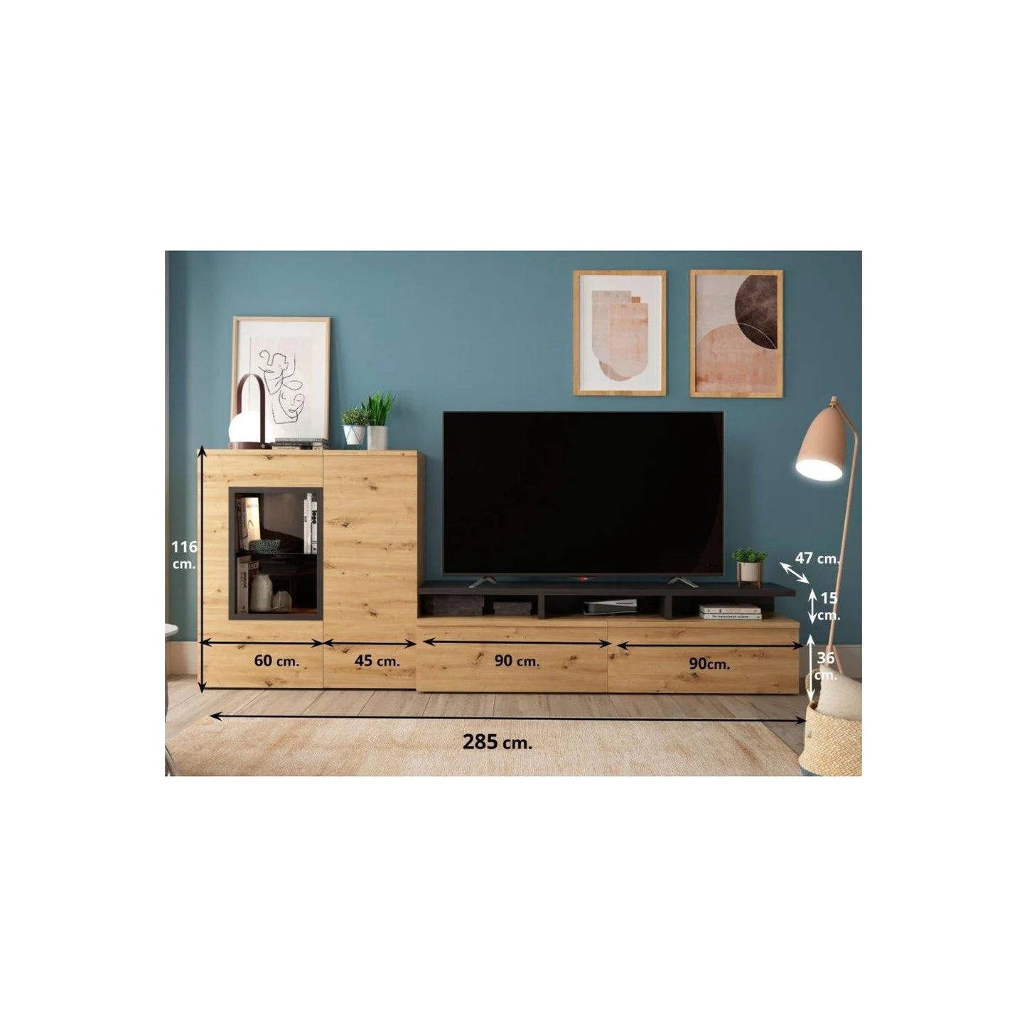 Mueble de salón Mod. 682 - 285 cm.