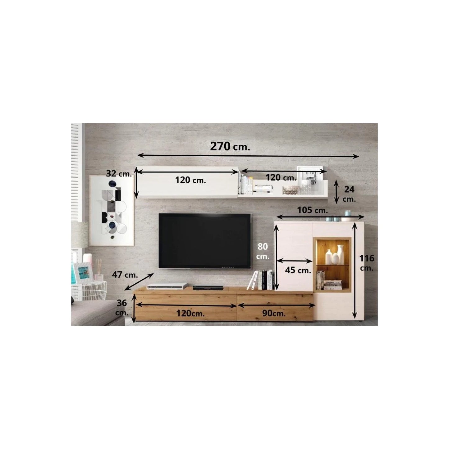 Mueble de salón Nº694 - 270 cm.