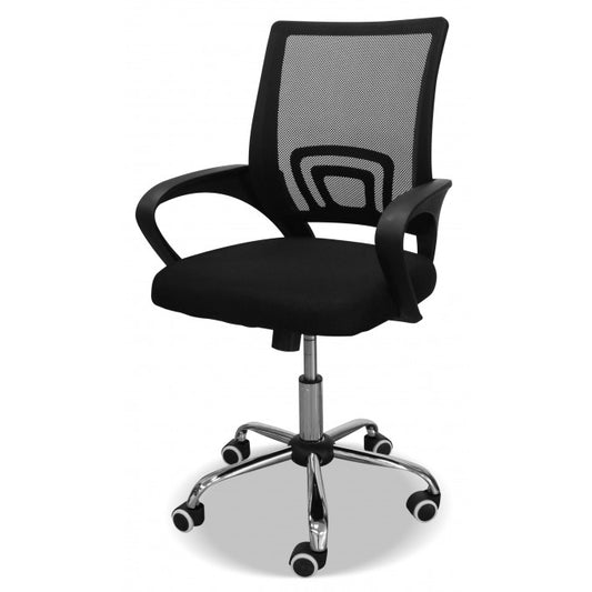 Silla oficina ergonómica giratoria elevable color negro