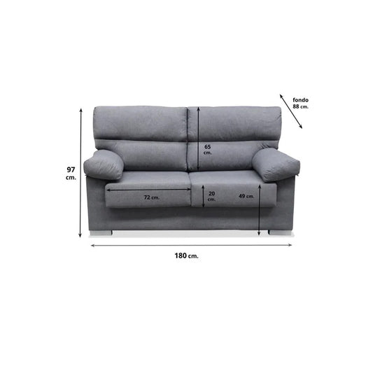 Sofá 3 plazas Asdrúbal 180 cm.