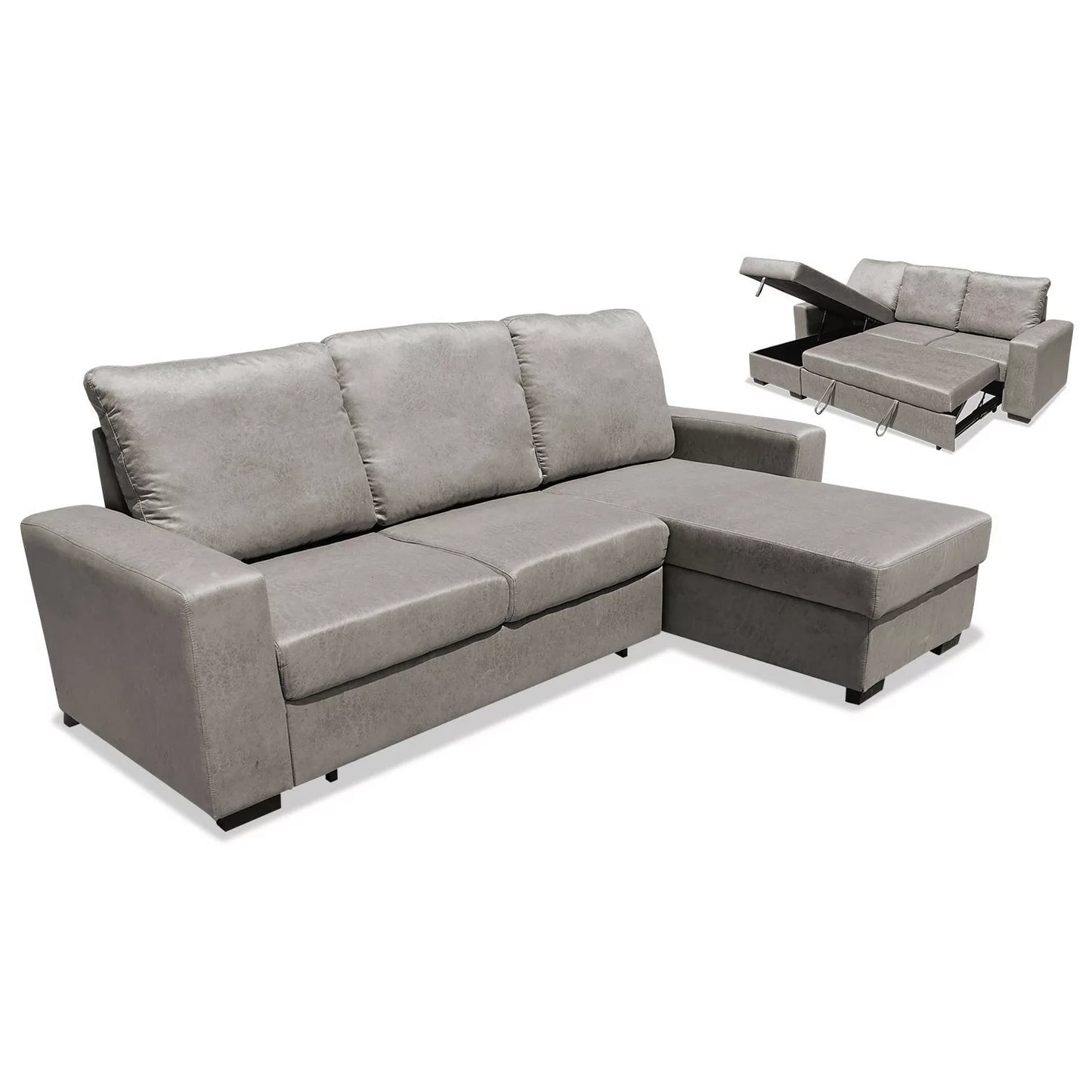 Sofá chaise longue cama Nápoles 255 cm