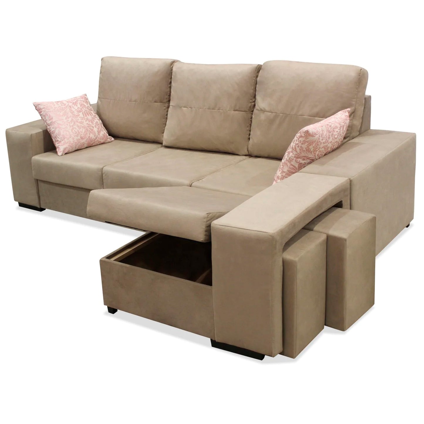 Sofá chaise longue Bea gris 230 cm